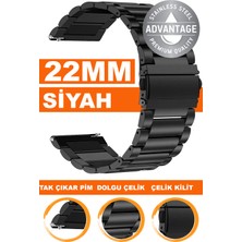  samsung gear s3 classic frontier uyumlu 22mm dolgu çelik metal saat kordonu kayışı m09sgg4-b