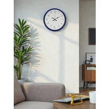 Akıllı Durak 36 cm Lacivert Dekoratif Duvar Saati
