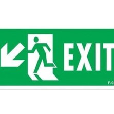 Ennalbur Exit Sol Aşağı Uyarı Levhası 17,5x25 KOD:958