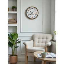 Akıllı Durak 36 cm Kahverengi Çocuk Odası Duvar Saati