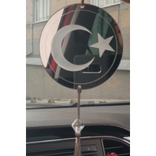 Özgürce Ay Yıldız Pleksi Dikiz Aynası Süsü, Şık ve Parlak Dekorasyon Aksesuarı