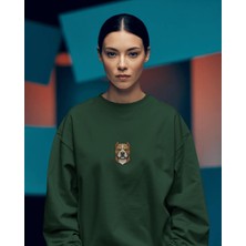 Muhtar Store Pitbull Baskılı Kadın Sweatshirt – Minimal Güçlü Duruş Tasarımı Regular Fit