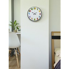 Akıllı Durak 36 cm Krem Çocuk Odası Duvar Saati