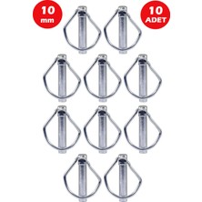 Özgürce 10MM Yaylı Pim 10 Adet, Dayanıklı ve Çok Amaçlı Takım Seti