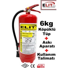 Elit 6kg Ruhsata Uygun Köpüklü Yangın Söndürme Tüpü Yanında Talimat ve Askı