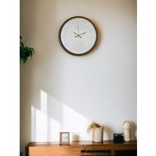 Akıllı Durak 36 cm Kahverengi Dekoratif Duvar Saati