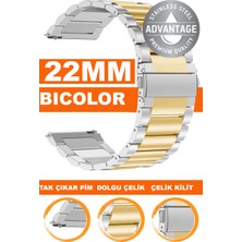  samsung gear s3 classic frontier uyumlu 22mm dolgu çelik metal saat kordonu kayışı m09sgg4-bc