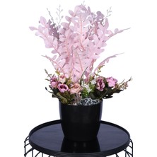 Yapay Çiçek Sitesi Pembe Yapraklı Dekoratif Yapay Çiçek Tanzimi 45 cm