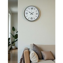 Akıllı Durak 36 cm Krem Modern Dekoratif Duvar Saati