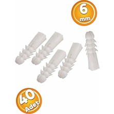 Politec ZP-1197 6 Numara Beton Duvar Plastik Dübel (40 Adet)