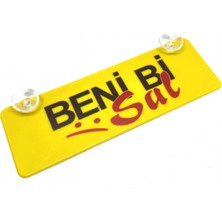 Özgürce Sarı Dekoratif Cam Plaka, Vantuzlu, 22X7.5CM, Şık ve Modern Tasarım