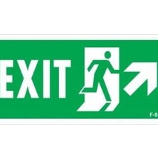 Ennalbur Exit Sağ Yukarı Uyarı Levhası 17,5x25 KOD:959