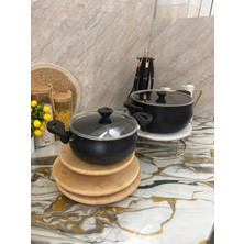 Protef 4 Parça Granit Tencere Seti 20 cm 26 cm Siyah
