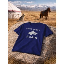 North Whiskers Make Turks Göktürk Again Gümüş Karbon Fiber Baskılı Unisex Tişört