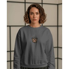 Muhtar Store Rottweiler Baskılı Kadın Sweatshirt – Minimal Güçlü Tasarım Regular Fit