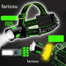 farissu Gold Silver GS-15550 Profesyonel Kafa Lambası - 40W 4000 Lümen - 1.5 Km Menzil - 9600 Mah Güçlü Batarya