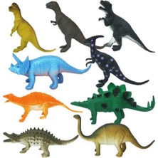 SHC4200 0714 Dinozorların Dünyası Poşetli 9'lu Hayvan Oyun Seti -Sunman