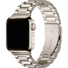 Fibaks Apple Watch Series 10/11 42MM 10/9/8/7/6/5/4/3/SE 41MM 40MM 38MM Kordon Paslanmaz Çelik Stainless Steel Baklalı Ayarlanabilir Akıllı Saat Kordonu