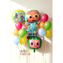 Parti Station Cocomelon Temalı Doğum Günü Balon Seti 13 Parça