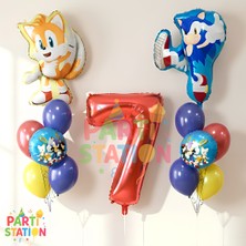 Parti Station Sonic & Tails 7 Yaş Folyo Balon Seti – 13 Parça Doğum Günü Balon Seti