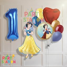 Parti Station Pamuk Prenses Konsept 1 Yaş Folyo Balon Seti 9 Parça Set