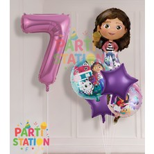Parti Station Gabby Dollhouse 7 Yaş Konsept Doğum Günü Partisi Balon Seti