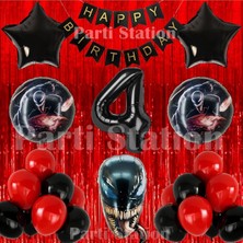 Parti Station Zehirli Öfke Venom Konsept 4 Yaş Doğum Günü Balon Set
