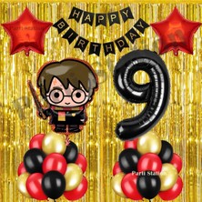 Parti Station Harry Potter Konsept 9 Yaş Doğum Günü Balon Set Harry Potter Tema Parti