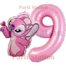 Parti Station Lilo Stitch Balon ve Angel Balon Konsept 9 Yaş Doğum Günü Balon Seti