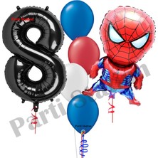 Parti Station Örümcek Adam 8 Yaş Balon Set Avengers Örümcek Adam Konsept Doğum Günü Siyahrakam Balon Set