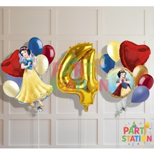 Parti Station Pamuk Prenses Temalı 4 Yaş Doğum Günü Balon Seti