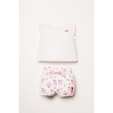 U.S. Polo Assn. U.s. Polo Assn Kız Bebek  2 Li Şort T-Şhirt Takım Beyaz-Pembe