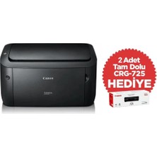 Kaia Life Canon I-Sensys LBP6030B, Lazer Yazıcı (Siyah), Orjinal +2ADET CRG725 Toner Hediyeli (Dakikada 18 Sayfa) Orijinal Tonerli