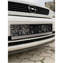 Özgürce Beyaz ve Gümüş Taşlı Şık Oto Plakalık, Çiftli Set, Kolay Montaj
