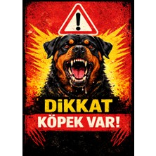Prolenshop Dikkat  Köpek Var Levhası Rottweiler Görseli (25X35 Cm) 1 Adet