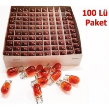 Özgürce 12V T10 W5W Dipsiz Park Gösterge Ampulleri, 100 Adet, Turuncu