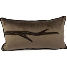 Mikasa Moor Isla Kahverengi Kadife Tek Dal 35X65 Yastık