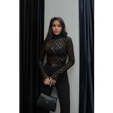 Havoş Siyah Monda Dantelli Bluz