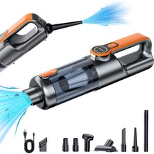 WİderMarkt Kablosuz Şarjlı Araç El Süpürgesi & Hava Üfleyici | Type-C Hızlı Şarj | Kompakt Mini El Tipi Vakum