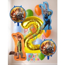 Parti Station Zootopia Balon Seti 2 Yaş Doğum Günü Seti 14 Parça