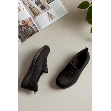 Ayakkabı Fuarı Elit ASPRF04 Anatomik Memory Taban Kadın Yürüyüş Ayakkabısı Siyah