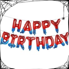 Parti Station Örümcek Adam Happy Birthday Banner Folyo Balon Set