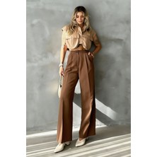 Hersteller Bol Paça Yüksek Bel Kahve Palazzo Pantolon