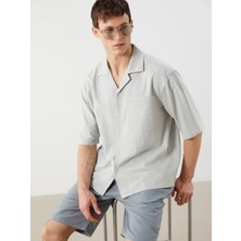 Lc Waikiki Yeni Sezon Regular Fit Resort Yaka Kısa Kollu Poplin Erkek Gömlek