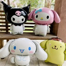 Parti Station Sanrio Kuromi Karakter Balon Seti – My Melody, Kuromi, Cinnamoroll, Pompompurin Folyo Balon