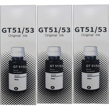 Melsan Hp GT51 Uyumlu Siyah Muadil Mürekkep 3X90 ml (Toplam 270 Ml)