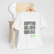 HAPPYDRESSSTORE 1. Sınıf Beyaz Sıfır Yaka Özel Baskılı Tişört