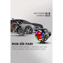 Özgürce Beyaz Rgb Angel Kırmızı Şeytan Göz 20W Motorsiklet Sis Farı LED Projektör