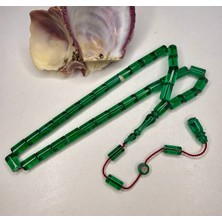 İskenderun Tesbih Iskenderun Tespih Zümrüt Yeşili Şevket Buğurca Imzalı Kesme Model Ateş Kehribar Tesbih