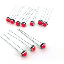 Özgürce 10'lu Mini LED Ampul Set, Kırmızı, Ince Bacak, T5 T4, Parlak ve Şık